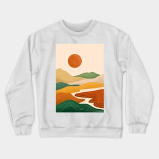 Modern Earthy Tones Mountains 17 Crewneck Sweatshirt